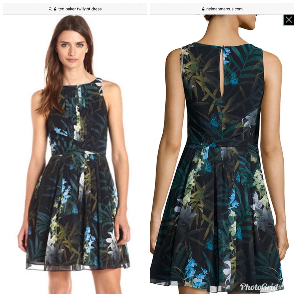 Ted Baker Twilight Pleated Fit Flare Dress